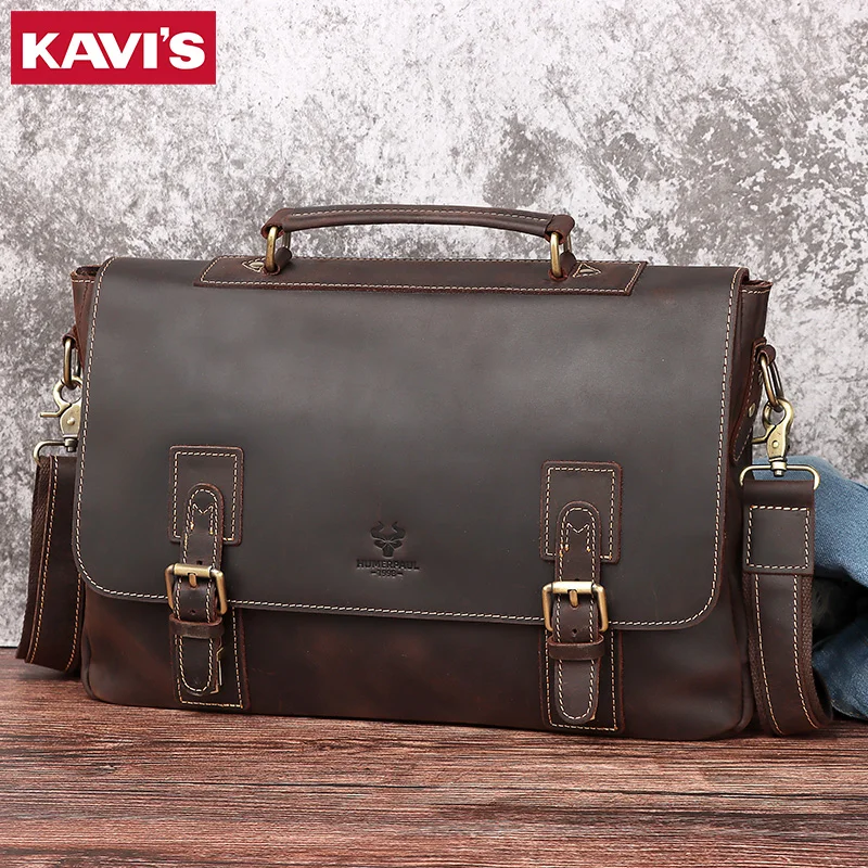 Мужская сумка KAVIS, Винтажный Мужской портфель из натуральной кожи, сумка-мессенджер через плечо для ноутбука, вместительные дорожные мужские сумки кофейного цвета
Мужская сумка KAVIS, Винтажный Мужской портфель из натуральной кожи, сумка-мессенджер через плечо для ноутбука, вместительные дорожные мужские сумки кофейного цвета