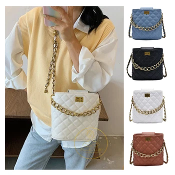2020 New Lady Rhombic Chain PU Leather Messenger Bag Shoulder Handbag Women's Soft Leather Bucket Crossbody Purse
2020 New Lady Rhombic Chain PU Leather Messenger Bag Shoulder Handbag Women's Soft Leather Bucket Crossbody Purse