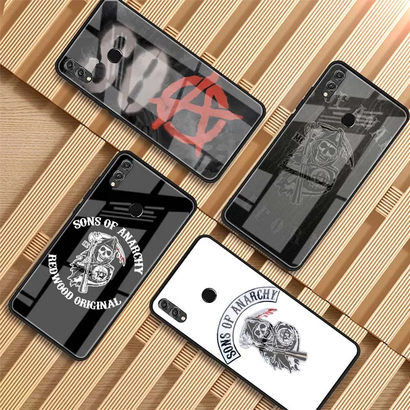 Модный прозрачный чехол из закаленного стекла Sons of анархии для телефона Huawei P20 P30