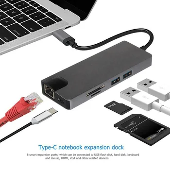 High Quality Aluminum Alloy USB C HUB To USB3.0 HDMI VGA RJ45 Gigabit Ethernet SD / TF Port Converter 8 In 1
High Quality Aluminum Alloy USB C HUB To USB3.0 HDMI VGA RJ45 Gigabit Ethernet SD / TF Port Converter 8 In 1