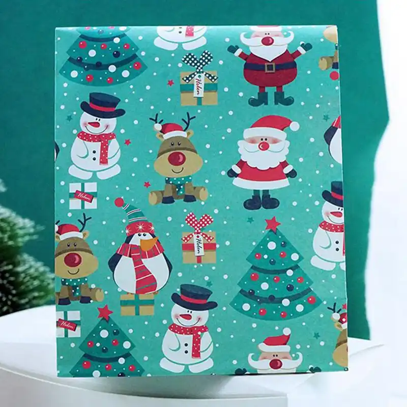 2 pcs snowflake merry christmas paper bag snowman