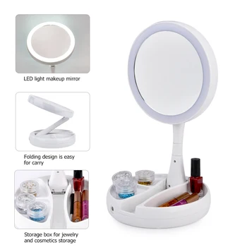 16 LED mirror Makeup Mirror Touch Screen Luxury Mirror With 3 luminosity LED Lights Adjustable Table Make Up Mirror Fold
16 LED mirror Makeup Mirror Touch Screen Luxury Mirror With 3 luminosity LED Lights Adjustable Table Make Up Mirror Fold