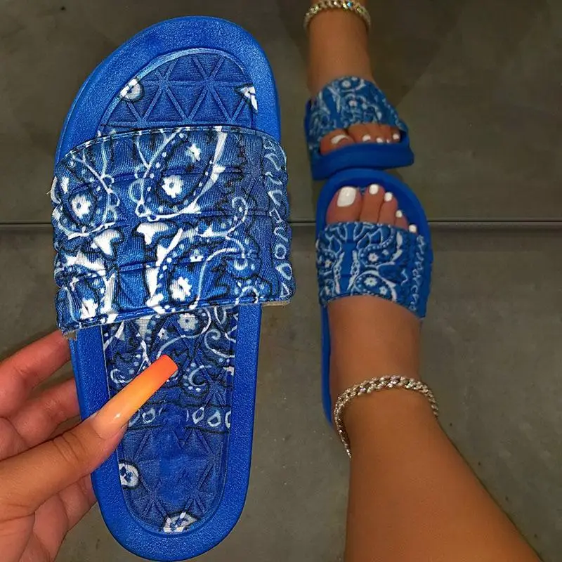 blue bandana house slippers