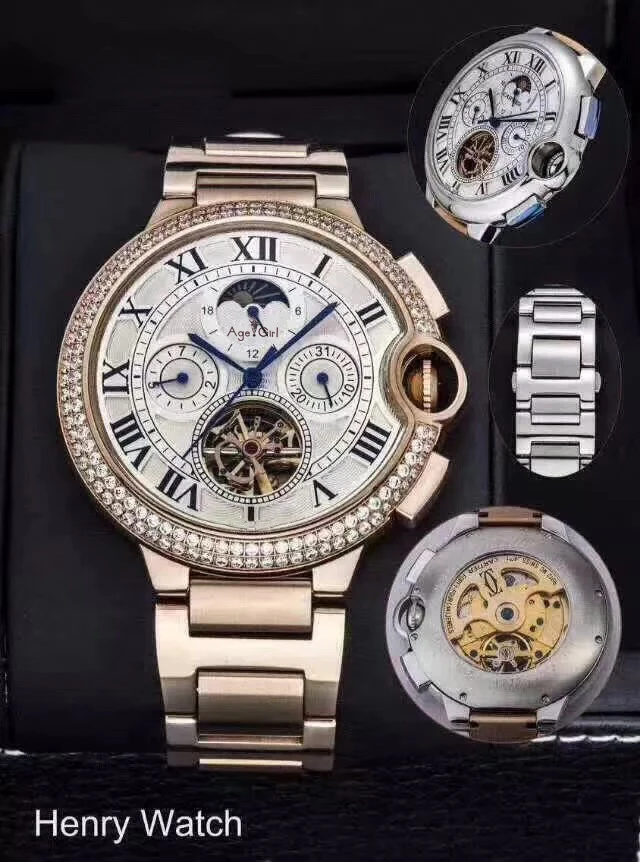 Famous Brand New Men Watch Sapphire Automatic Mechanical Rose Gold Diamond Silver Stainless Steel Tourbillion Moon phase Watches
Famous Brand New Men Watch Sapphire Automatic Mechanical Rose Gold Diamond Silver Stainless Steel Tourbillion Moon phase Watches