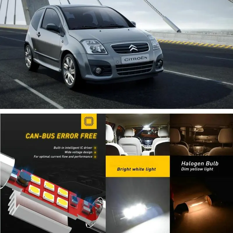 LED Interior Car Lights For Citroen c2 enterprise jg box c2 jm hatchback Dome map lamp bulb error free
LED Interior Car Lights For Citroen c2 enterprise jg box c2 jm hatchback Dome map lamp bulb error free