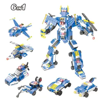 6 IN 1 Robot Aircraft Car Deformation Building Blocks City Police SWAT Creator Bricks Toys For Children
6 IN 1 Robot Aircraft Car Deformation Building Blocks City Police SWAT Creator Bricks Toys For Children