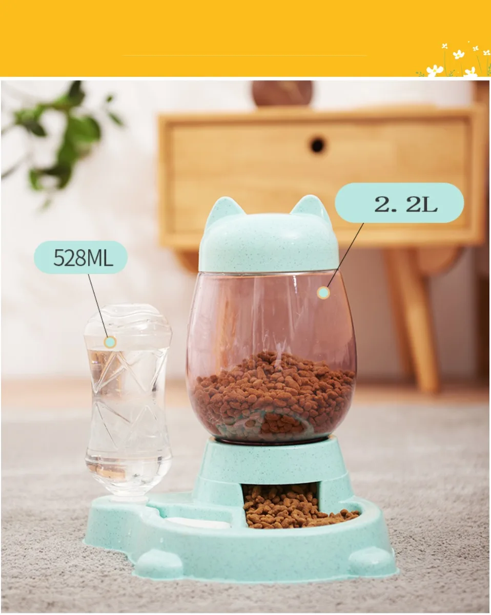 2.2L Pet Dog Cat Automatic Feeder Bowl for Dogs Drinking Water 528ml Bottle Kitten Bowls Slow Food Feeding Container Supplies 2.2L Pet Dog Cat Automatic Feeder Bowl for Dogs Drinking Water 528ml Bottle Kitten Bowls Slow Food Feeding Container Supplies