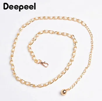 Deepeel 1/5pcs 100-135cm Women Colorful Thin Metal Waist Chain Pearl Decoration Fashion Corset Female Adjustable cummerbunds 
Deepeel 1/5pcs 100-135cm Women Colorful Thin Metal Waist Chain Pearl Decoration Fashion Corset Female Adjustable cummerbunds