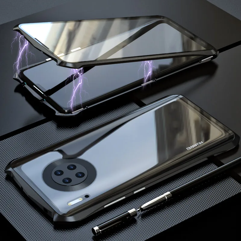 Магнитный чехол для Mate 30 Pro, двухсторонний чехол из закаленного стекла с поворотом на 360 градусов для Huawei Mate 30, металлический бампер
Магнитный чехол для Mate 30 Pro, двухсторонний чехол из закаленного стекла с поворотом на 360 градусов для Huawei Mate 30, металлический бампер