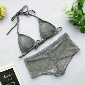 2020 gold silver solid new Women Bikini Set Sequined Patchwork Swimwear Beach Push Up Brazilian Swimsuit fashion Hight waist
2020 gold silver solid new Women Bikini Set Sequined Patchwork Swimwear Beach Push Up Brazilian Swimsuit fashion Hight waist