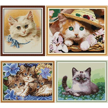 Cute cat series DIY Cross Stitch kits 14CT animals printed parterns DMC fabric on canvas Chinese Embroidery for Home decorations
Cute cat series DIY Cross Stitch kits 14CT animals printed parterns DMC fabric on canvas Chinese Embroidery for Home decorations