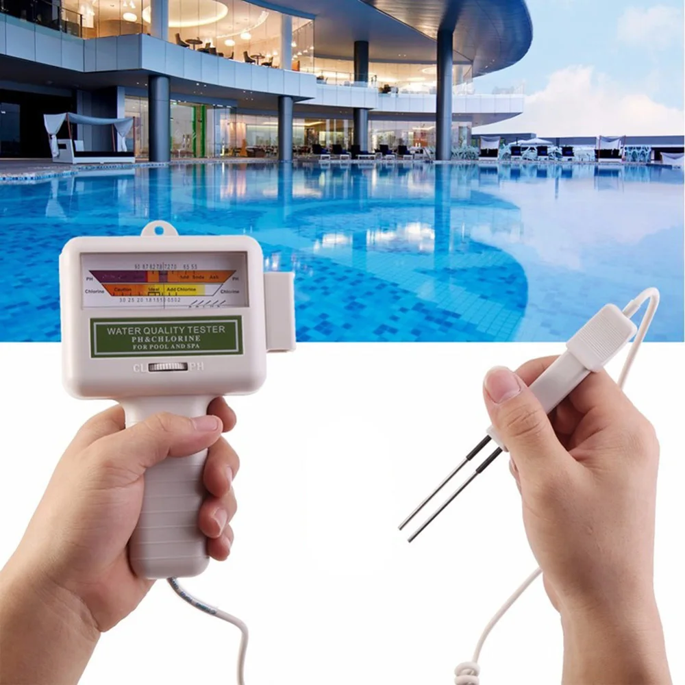 

PC-101 CL2 PH Chlorine Tester Water Quality Checker Portable Home Swimming Pool Aquarium PH Test Monitor Meter White Water Tools