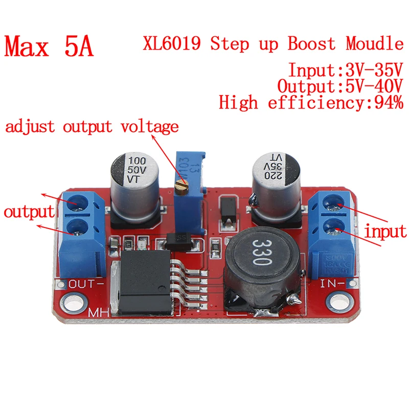 New 5A DC-DC Step Up Power Module Boost Volt Converter 3.3V-35V To 5V 6V 9V 12V 24V
New 5A DC-DC Step Up Power Module Boost Volt Converter 3.3V-35V To 5V 6V 9V 12V 24V