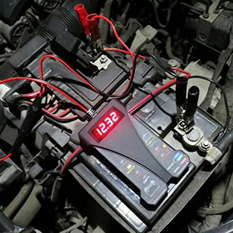 Automobile Battery 12V Motorcycles Car Tester 8 LED Lights Digital Alternator Auto Load Analyzer Accessories | Автомобили и