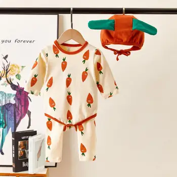 Newborn Infant Baby Boys Girls Clothes Set Long Sleeve Bodysuit+ Pants Leggings+ Hat Outfit Carrot Print Homewear Set
Newborn Infant Baby Boys Girls Clothes Set Long Sleeve Bodysuit+ Pants Leggings+ Hat Outfit Carrot Print Homewear Set