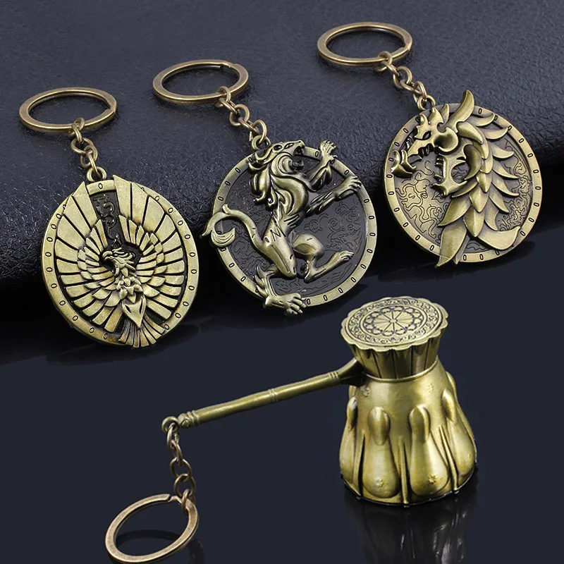 SG New Game Dark Souls Shield Sword Hammer Weapon Keychains Silver Eagle Lion Dragon Badage Car Keyring Men Cosplay Jewelry
SG New Game Dark Souls Shield Sword Hammer Weapon Keychains Silver Eagle Lion Dragon Badage Car Keyring Men Cosplay Jewelry