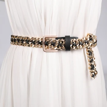 CETIRI Women Luxury Gold Belts Fashion Ladies Metal Women Waist Belt For Dress Female Silver Golden Chain Belt
CETIRI Women Luxury Gold Belts Fashion Ladies Metal Women Waist Belt For Dress Female Silver Golden Chain Belt