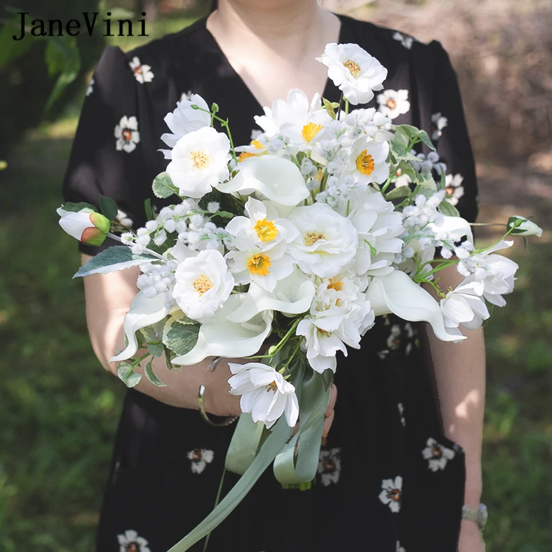 JaneVini White Wedding Flowers Bridal Bouquets Elegant Bride Bouquet Flower Artificial Simulation Calla Lily Holding Flowers
JaneVini White Wedding Flowers Bridal Bouquets Elegant Bride Bouquet Flower Artificial Simulation Calla Lily Holding Flowers