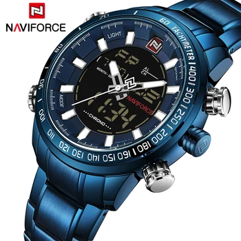 NAVIFORCE Top Luxury Brand Army Military Sport Men Watch Fashion Steel Waterprood Quartz Digital Analog Clock Relogio Masculino
NAVIFORCE Top Luxury Brand Army Military Sport Men Watch Fashion Steel Waterprood Quartz Digital Analog Clock Relogio Masculino