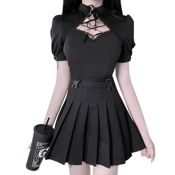 New Lolita Wild Palace Wind Bubble Sleeve T-shirt Women Black Lace Slim Hollow Short Sleeve Women Graphic Tees Women
New Lolita Wild Palace Wind Bubble Sleeve T-shirt Women Black Lace Slim Hollow Short Sleeve Women Graphic Tees Women