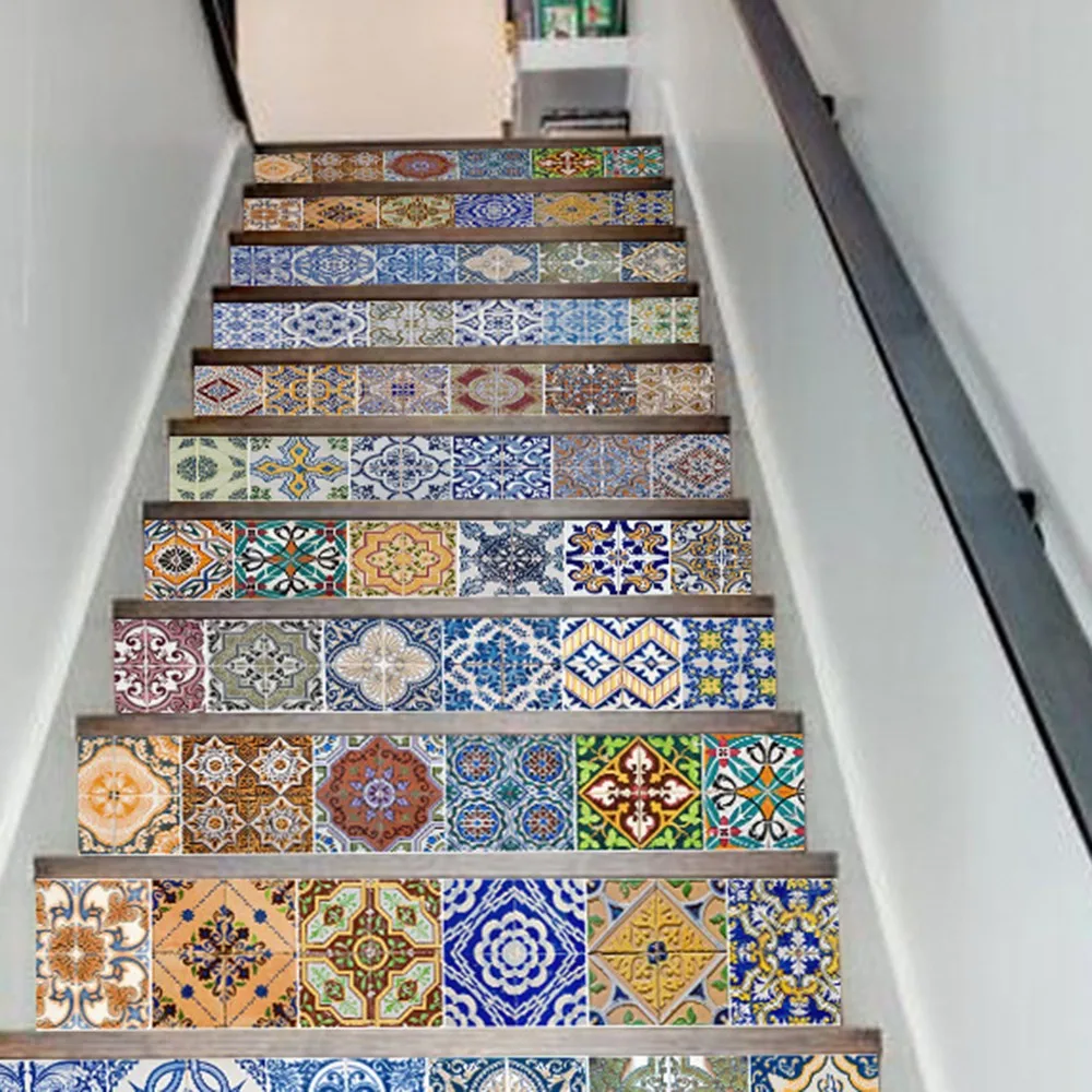 13Pcs/Set 18x100CM Simulation Tile Family Stairs Sticker DIY Entrance Stair Riser Sticker Photo Mural Wall Decal Color
13Pcs/Set 18x100CM Simulation Tile Family Stairs Sticker DIY Entrance Stair Riser Sticker Photo Mural Wall Decal Color