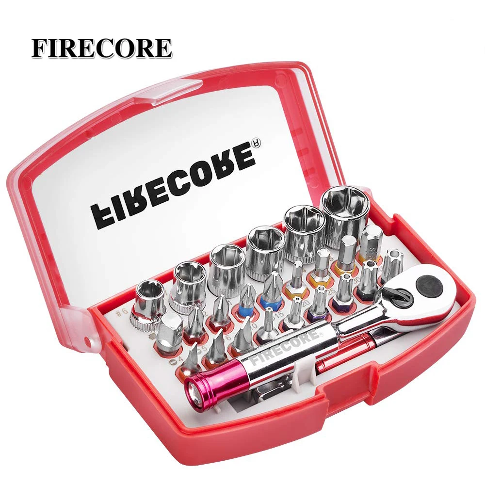 FIRECORE 26Pcs 1/4" Ratchet Wrench And Screwdriver Bit Set Slotted Hex Torx Bits Mini Rachet Spanner And Screw Driver Bit Kit
FIRECORE 26Pcs 1/4" Ratchet Wrench And Screwdriver Bit Set Slotted Hex Torx Bits Mini Rachet Spanner And Screw Driver Bit Kit