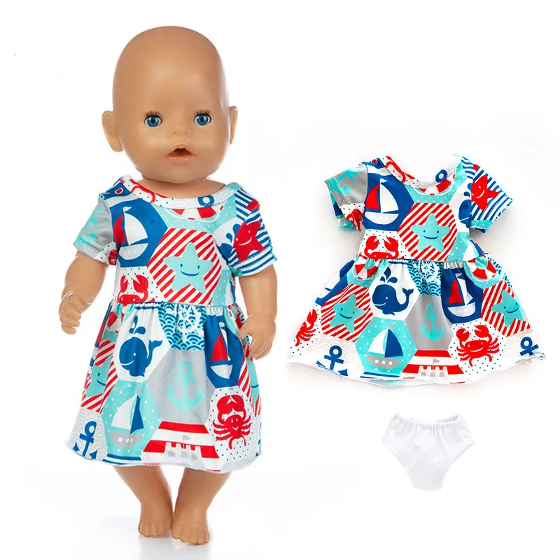 Одежда для кукол Born Fit 18 дюймов 43 см костюм с американским флагом зеленым пони и