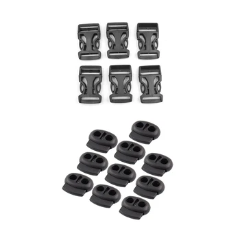 10 Pcs Spring Stopper Double Holes Cordlocks for Luggage & 6 Pcs 1 inch Plastic Side Release Buckles Black, 25mm
10 Pcs Spring Stopper Double Holes Cordlocks for Luggage & 6 Pcs 1 inch Plastic Side Release Buckles Black, 25mm