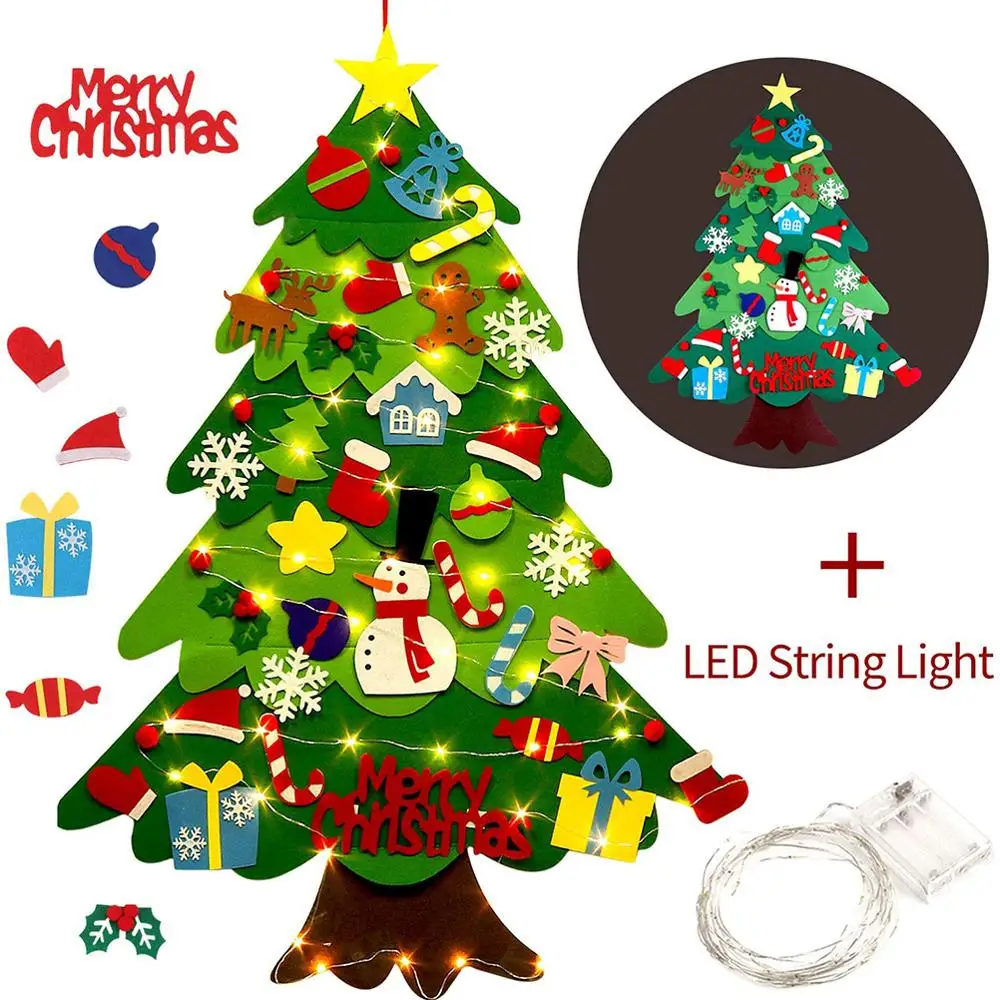 Felt Christmas Tree With String Light 98CM DIY Felt Christmas Tree Hanging Pendents Christmas Decorations For Home Navidad 2020
Felt Christmas Tree With String Light 98CM DIY Felt Christmas Tree Hanging Pendents Christmas Decorations For Home Navidad 2020