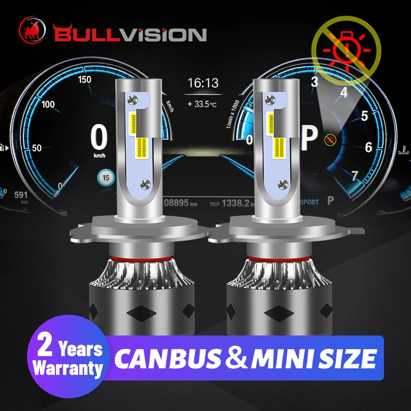 Фото Светодиод Turbo H4 мото фар 20000Lm H7 H11 H1 Автомобильные светодиодные лампы 12V Canbus Error Free