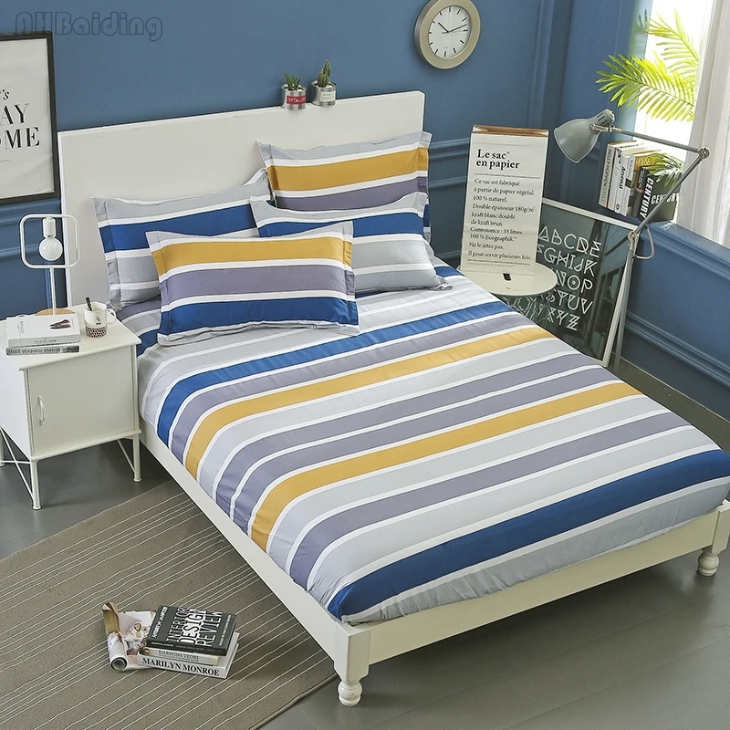 Home Textile 1 Pc 100% Cotton Fitted Sheet Plain Stripes Bed Sheet with Elastic Band Linens Mattress Cover Twin Full Queen Size
Home Textile 1 Pc 100% Cotton Fitted Sheet Plain Stripes Bed Sheet with Elastic Band Linens Mattress Cover Twin Full Queen Size