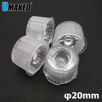 방수 LED 렌즈, 고출력 PMMA LED 렌즈, 30 60 90 120 도 광학 비즈 표면 렌즈, 1/3W, 20mm, 30 개