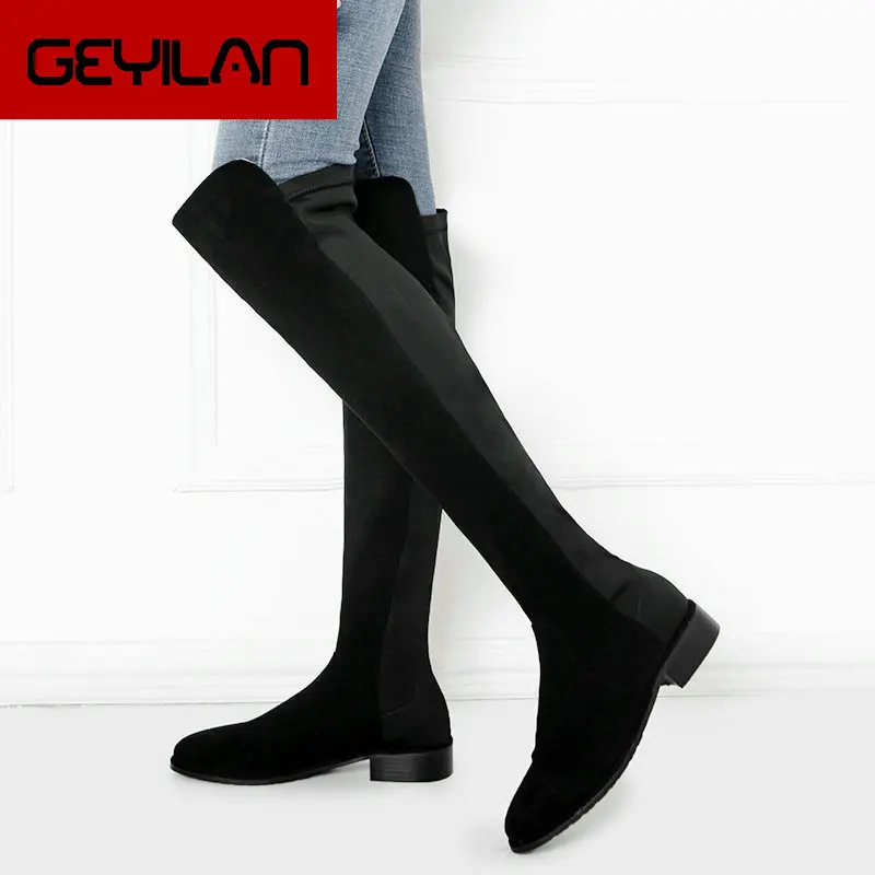 Flat Heel Knee High Boots Women Soft Flock Leather Over The Knee Boots Slip On Autumn Winter Fashion High Boots Shoes
Flat Heel Knee High Boots Women Soft Flock Leather Over The Knee Boots Slip On Autumn Winter Fashion High Boots Shoes
