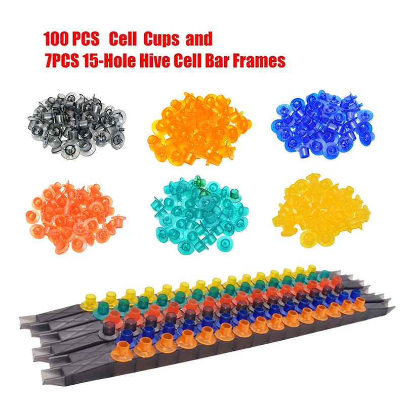 Beekeeping Queen Rearing Base Mount Cell Cups with bee Frame JZ-BZ Cell bar 7PCS 15-Hole Cell Bar Frames with 100pcs Cell Cups
Beekeeping Queen Rearing Base Mount Cell Cups with bee Frame JZ-BZ Cell bar 7PCS 15-Hole Cell Bar Frames with 100pcs Cell Cups