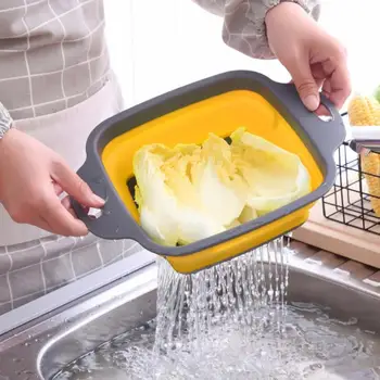 Foldable Silicone Colander Fruit Vegetable Washing Basket Strainer Strainer Collapsible Drainer With Handle Kitchen Tools
Foldable Silicone Colander Fruit Vegetable Washing Basket Strainer Strainer Collapsible Drainer With Handle Kitchen Tools
