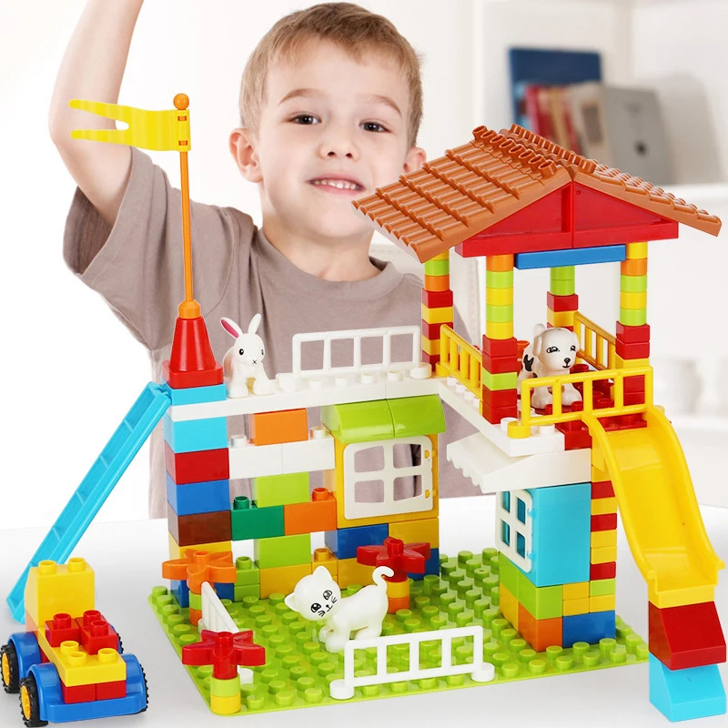 Classic Big Size Slide Building Blocks House Roof Big Particle Assembly Blocks Plastic Castle Compatible Duploed DIY Bricks Gift
Classic Big Size Slide Building Blocks House Roof Big Particle Assembly Blocks Plastic Castle Compatible Duploed DIY Bricks Gift