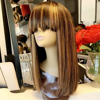 13x6 Front Honey Blonde Highlights 360 Lace Frontal Human Hair Wigs with Bangs Malaysia Pre Pluck Silk Base Full Lace Fringe Wig
13x6 Front Honey Blonde Highlights 360 Lace Frontal Human Hair Wigs with Bangs Malaysia Pre Pluck Silk Base Full Lace Fringe Wig