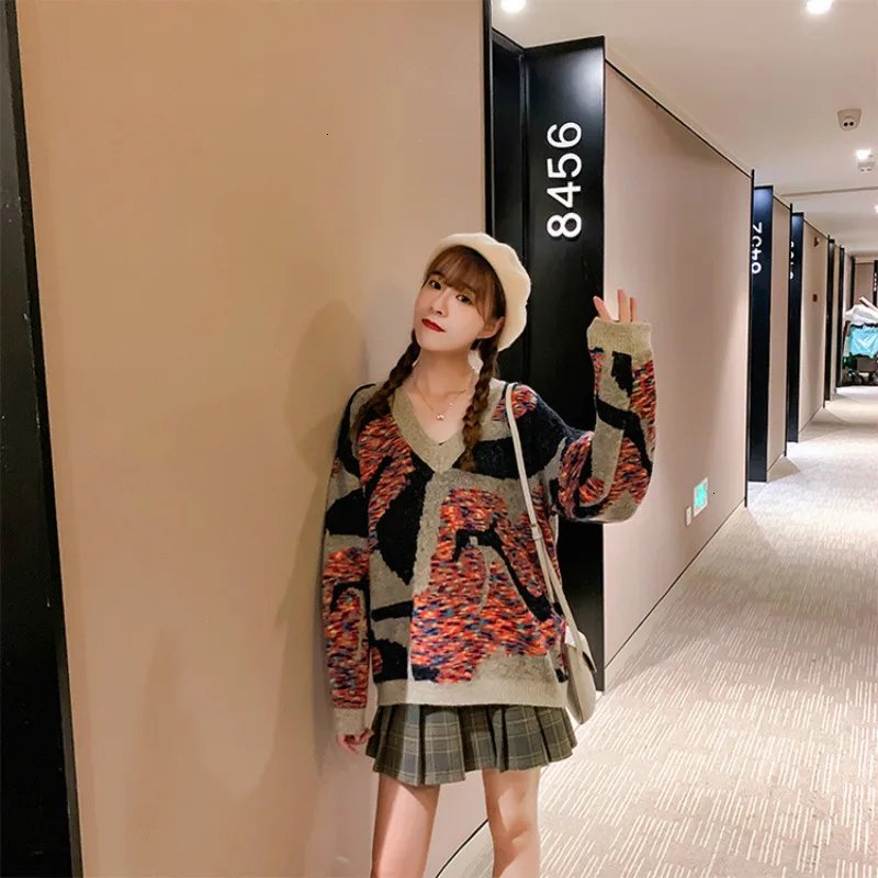 Yocalor Casual Light Green Blue Navy Blue Sweater V Neck Knitted Pullovers Long Sleeve Patchwork Hit Color Loose Autumn Winter
Yocalor Casual Light Green Blue Navy Blue Sweater V Neck Knitted Pullovers Long Sleeve Patchwork Hit Color Loose Autumn Winter