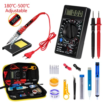 Soldering 80W/60W iron with Digital multimeter kit Adjustable Temperature Auto Ranging AC/DC tester multimetro Welding Tool Kits
Soldering 80W/60W iron with Digital multimeter kit Adjustable Temperature Auto Ranging AC/DC tester multimetro Welding Tool Kits