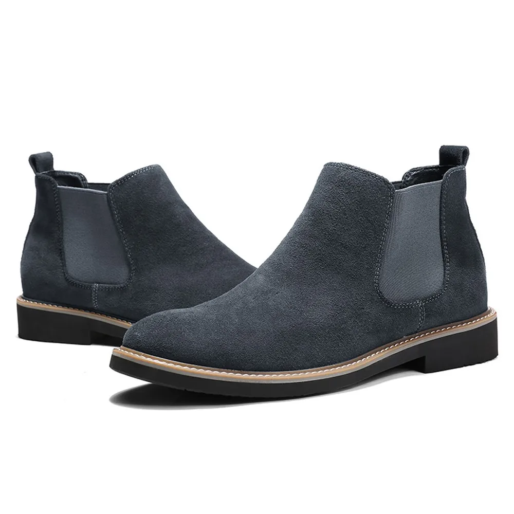 2019 Retro Men's Flat Low-Heeled Round Head Tooling Shoe Non-Slip Leather Short Boots winter boots men snow boots #G3