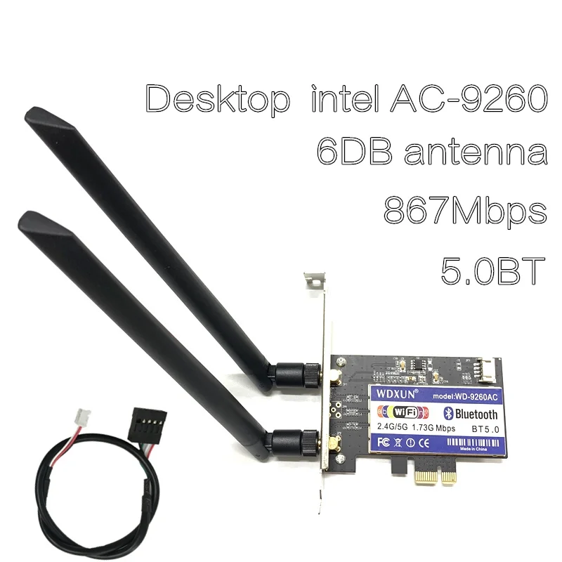 Двухдиапазонный игровой адаптер для Windows 10 PCI E 1x Беспроводной AC 9260 Intel 9260NGW 802.11ac 5