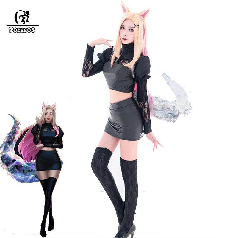 ROLECOS Game LOL KDA Ahri Cosplay Costume LOL KDA The Baddest Ahri Cosplay Sexy Women Black Uniform Costume Halloween Skirt Sock
ROLECOS Game LOL KDA Ahri Cosplay Costume LOL KDA The Baddest Ahri Cosplay Sexy Women Black Uniform Costume Halloween Skirt Sock