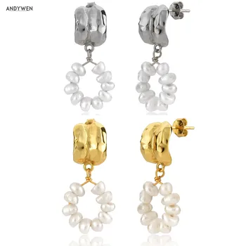ANDYWEN 925 Sterling Silver Gold Irregular Pearl Circle Pendant Drop Earring 2020 Rock Punk Big Large Jewelry For Women 
ANDYWEN 925 Sterling Silver Gold Irregular Pearl Circle Pendant Drop Earring 2020 Rock Punk Big Large Jewelry For Women