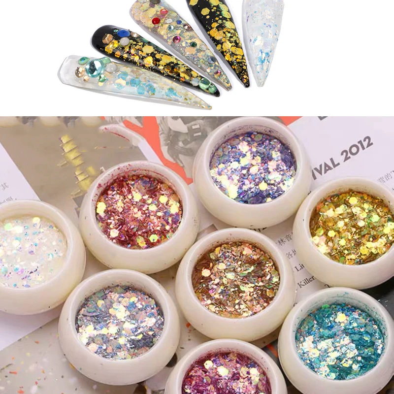 8Jar/Set Mermaid 3D Sequins Eye Makeup Gradient Nails Glitter Hexagon Colorful Sequins Sparkling Powder DIY Charm Glitter Flakes
8Jar/Set Mermaid 3D Sequins Eye Makeup Gradient Nails Glitter Hexagon Colorful Sequins Sparkling Powder DIY Charm Glitter Flakes