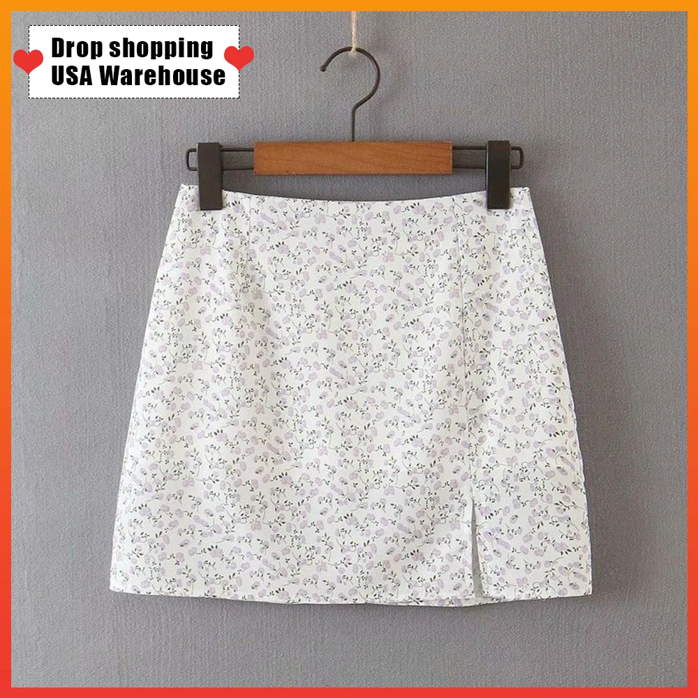 OUSHANG jupe Holiday Summer Chiffon Skirt Sweet Floral Print Skirt Women Back Zipper High Waist Sexy Slits A-line Mini Skirt 
OUSHANG jupe Holiday Summer Chiffon Skirt Sweet Floral Print Skirt Women Back Zipper High Waist Sexy Slits A-line Mini Skirt