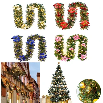 2.7m/9ft Christmas Garland with LED String Lights Xmas Tree Hanging Ornaments Pop Home Mall Hotel Party Supplies
2.7m/9ft Christmas Garland with LED String Lights Xmas Tree Hanging Ornaments Pop Home Mall Hotel Party Supplies