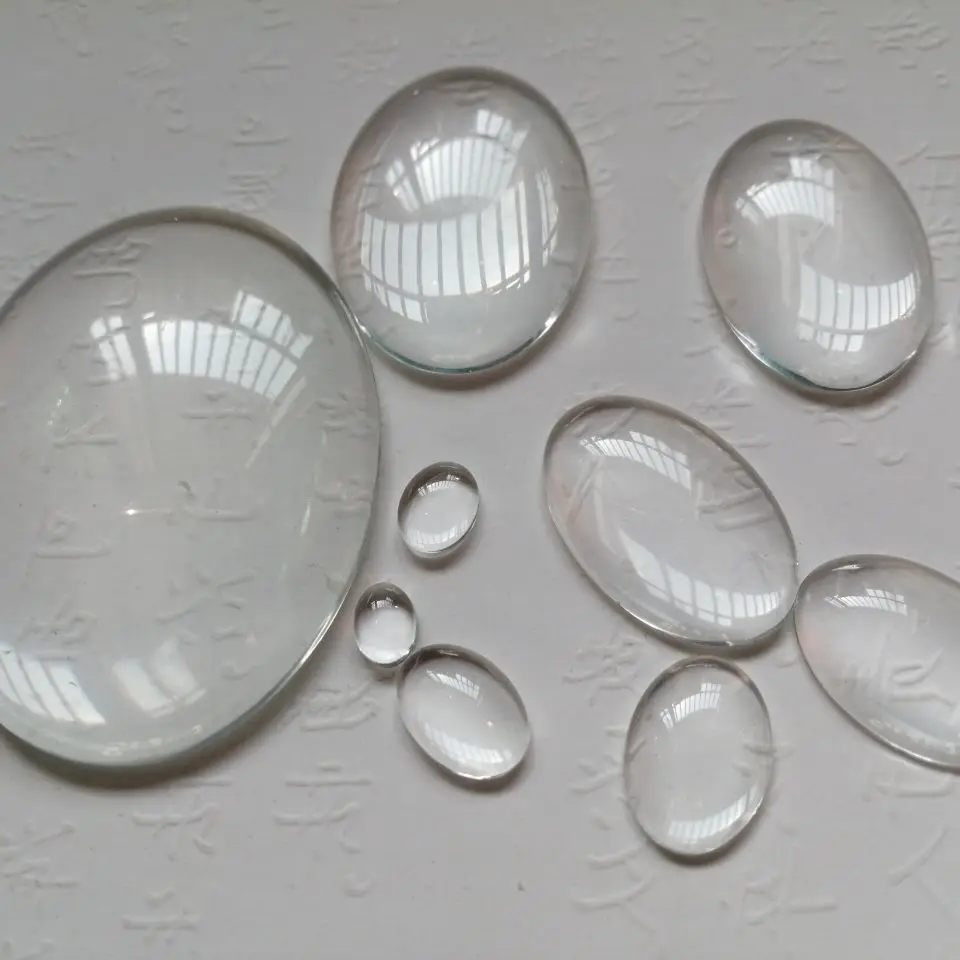 

200pcs 13x18mm Clear Glass Oval Round Flat Back Cabochons Glass Domes Tray Pendant Cover For Diy Jewelry Making Findings