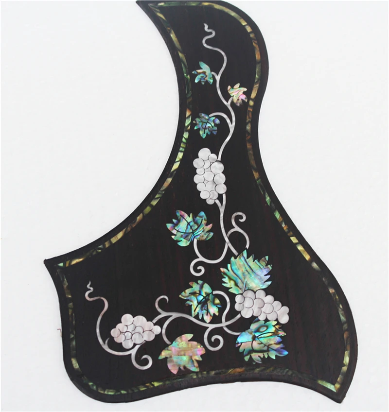 rosewood acoustic guitar pickguard, with abalone and mother of pear inlay, self sticker
rosewood acoustic guitar pickguard, with abalone and mother of pear inlay, self sticker