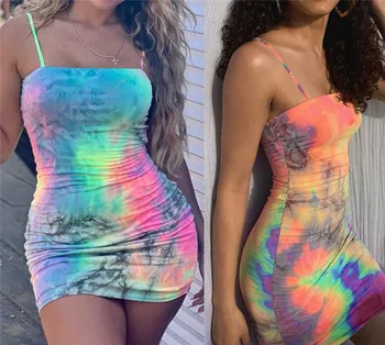 Brand New Women Female Sling Sleeveless Slash Neck Tie Dyeing Print Bodycon Short Mini Pencil Dress for Party Cocktail Club W3
Brand New Women Female Sling Sleeveless Slash Neck Tie Dyeing Print Bodycon Short Mini Pencil Dress for Party Cocktail Club W3