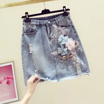 2020 New Summer Women Short Skirts Beaded Three-dimensional Flowers All-match Slim High Waist A-line Denim Skirt Casual
2020 New Summer Women Short Skirts Beaded Three-dimensional Flowers All-match Slim High Waist A-line Denim Skirt Casual